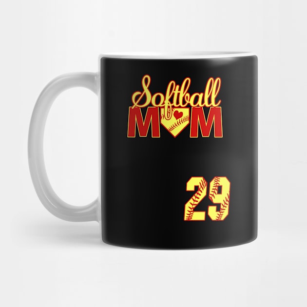 Softball Mom #29 Softball Jersey Favorite Player Biggest Fan Heart by TeeCreations